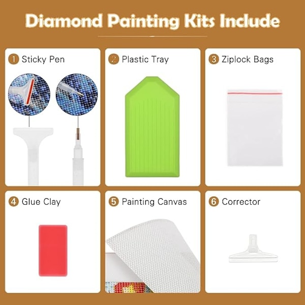 Dragon 5D Diamantmålning Kit för Vuxna, Unicorn DIY Full Rhinestone Diamantmålning Set för Barn, Runda Stenar Diamantkonst för H