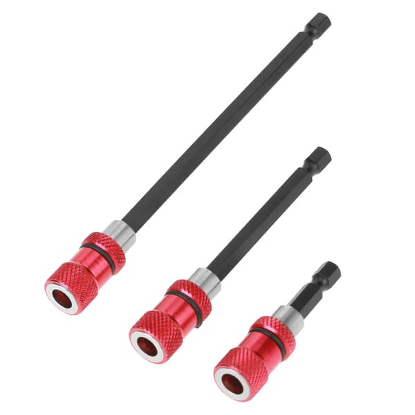 3-piece Magnetic Socket Holder Extension Set 1/4 inch Hex Shank Quick Release 60mm 100mm 150mm