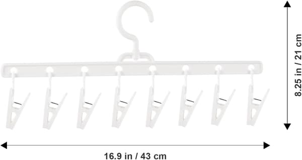 8 Clips Windproof Clips Multifunctional Hanger Sock Holder PP Material Well-Sewn Foldable Design