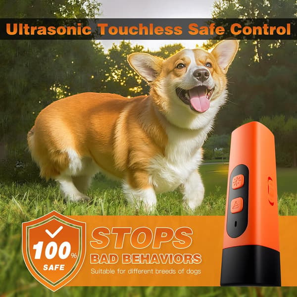 Dog Bark Protector, Ultrasonic Anti-Barking Device, Indoor and Outdoor Barking Behavior Training, Rechargeable, Portable and Safe.