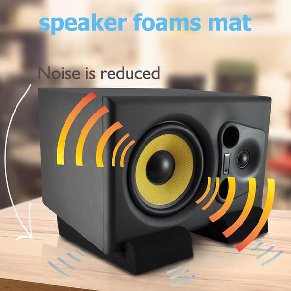 2pcs Speaker Isolation Pad Sound Frame Foam Pad Stable Vibration Absorption Black Foam Small Speaker Accessories