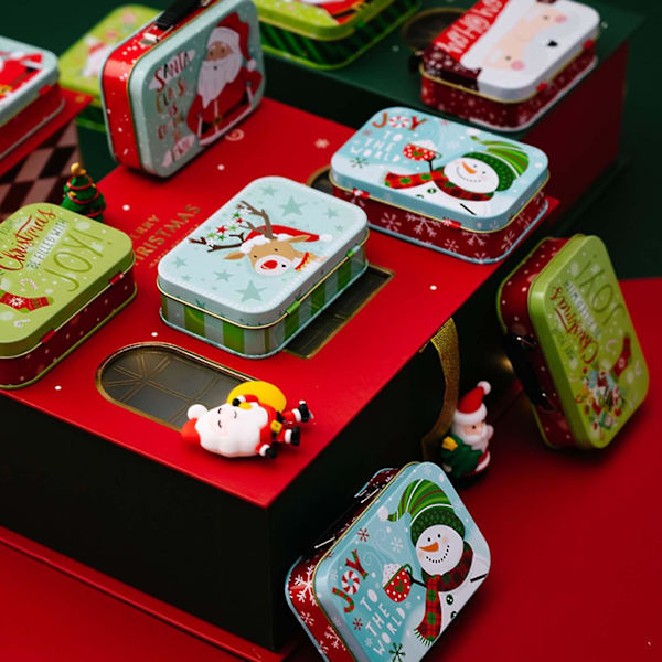 Metal Slikkeboks Tom Cookieboks Med Håndtag Julegodteboks Gaveæske