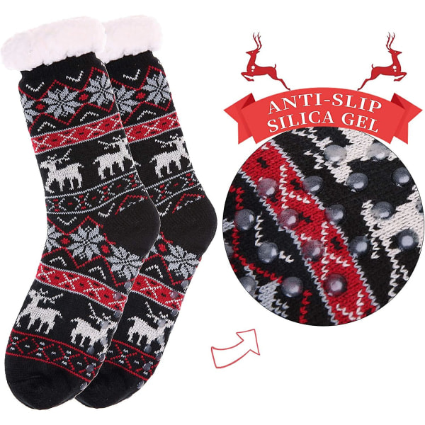 Dam Vinter Supermjuka Varma Mysiga Fuzzy Snowflake Deer Fleecefodrade