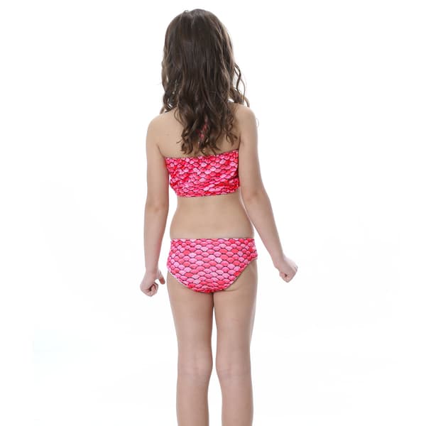 Barn och flickor vacker fiskstjärt bikini set baddräkt baddräkt baddräkt -8-9 år, rosa