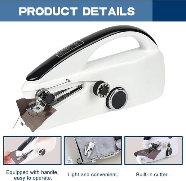 Mini Sewing Machine, Two Speeds, Sewing Machine, Beginners, Adults, Easy to Use, For Clothes, Fabrics, Curtains