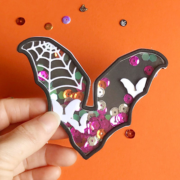 Halloween Bat Spider Web Metallstans för Grattiskort