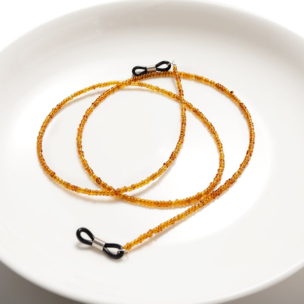 9 bärnstensfärgade glasögonkedjor för kvinnor, glasögonkedja solglasögonhållare halsband glasögonrem (75 cm lång)