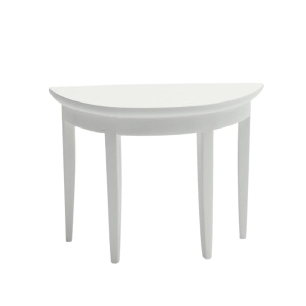 1:12 Scale Miniature Furniture Mini House Half Round Table Craft FurnitureWhite8.8X6.5X3cm