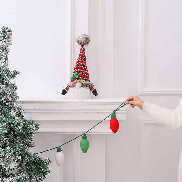 Jul fargerike lys Mini juletre strikkelys Julefest Hjem Innendørs Utendørs dekorasjon Anheng gjør-det-selv lanternehåndverk