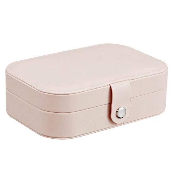 (Pink) Duoge kunstlæder Ring Øreringe Smykkeskrin Øreringe Organizer Opbevaringsholder Display Case