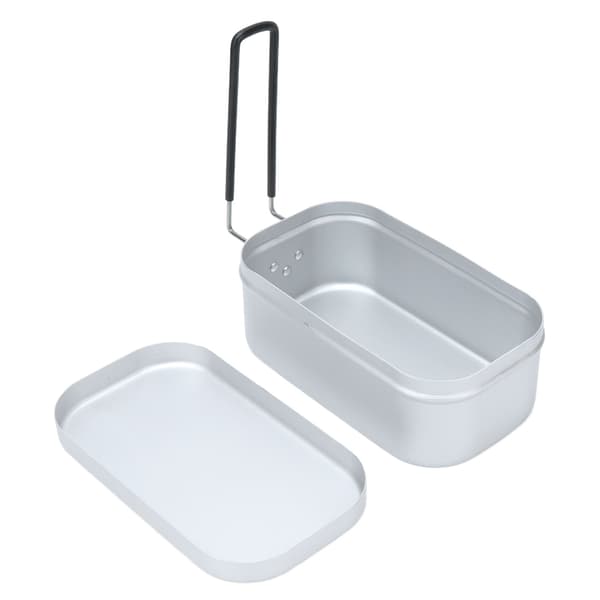 800 ml Aluminum Lunch Box with Lid, Rectangular Portable Food Container for Outdoor Camping 0.3 0.3