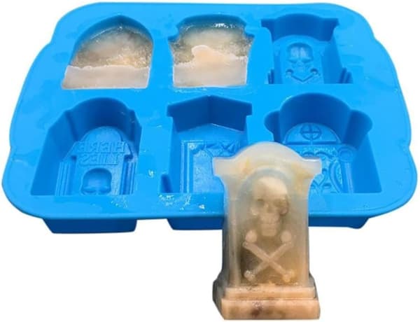 (1*6 Gravvårdskuber) (Blå) 3D Gravvård Isformar, Silikon