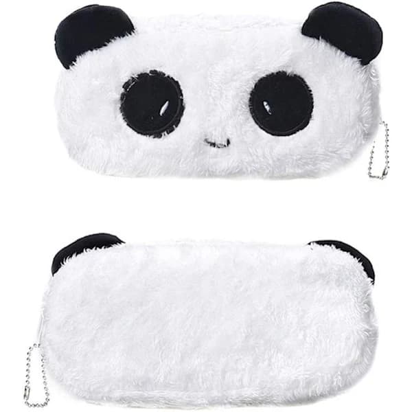 Söt Panda Pennfodral Tecknad Panda Pennväskor Plysch Studenter Pennväskor Bärbart Pennfodral Chic Växelficka för Elever Personal Flicka Användning