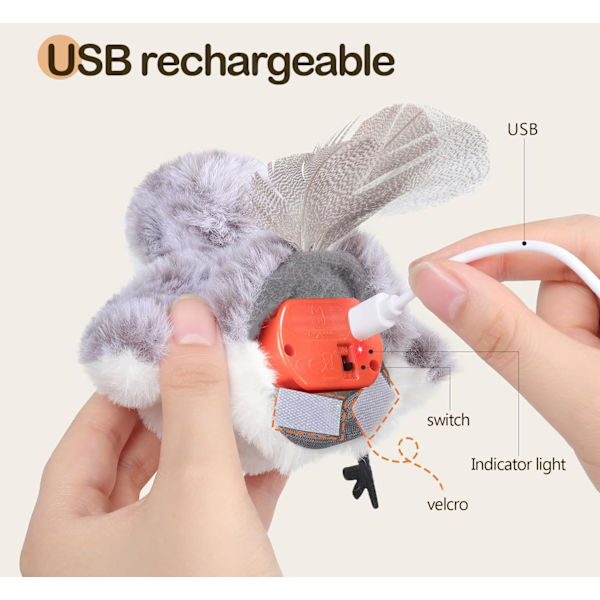 Realistic Plover Sound, Touch-Activated Interactive Cat Toy, Suitable for Indoor Cats (Cannot Fly).