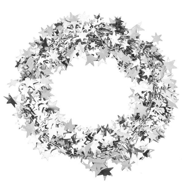 Liten sølvstjernegirlander til juletre, bryllupsfest og klespynt