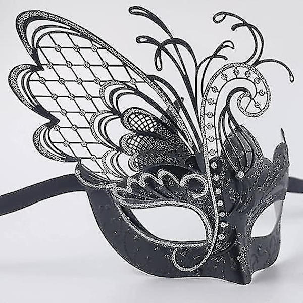 Perhonen Strass Metalli Venetsialainen Naisten Maski Maskaraadi/mardi Gras Juhliin/seksikäs Kostyymijuhla/häät (1 kpl, Musta)