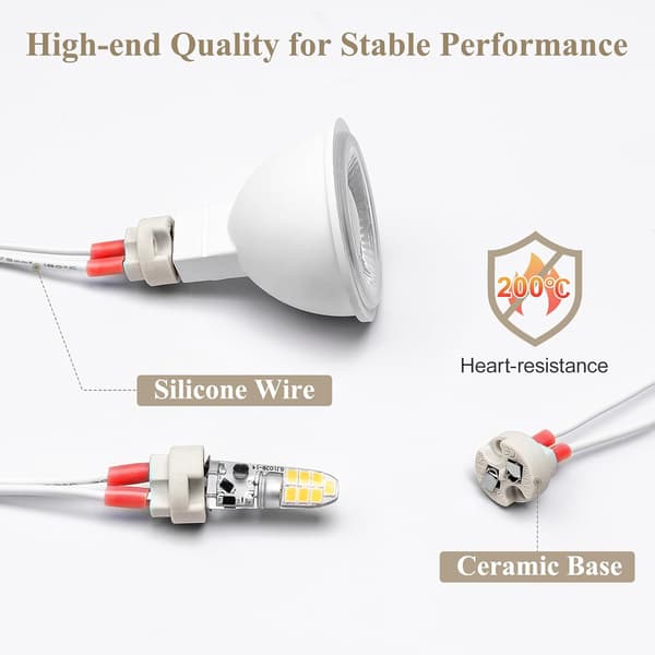 MR16 GU5.3/G4 Socket, Double Pin Base, Compatible with 12V Halogen/LED Bulbs, Ceramic Socket, 12-Pack.