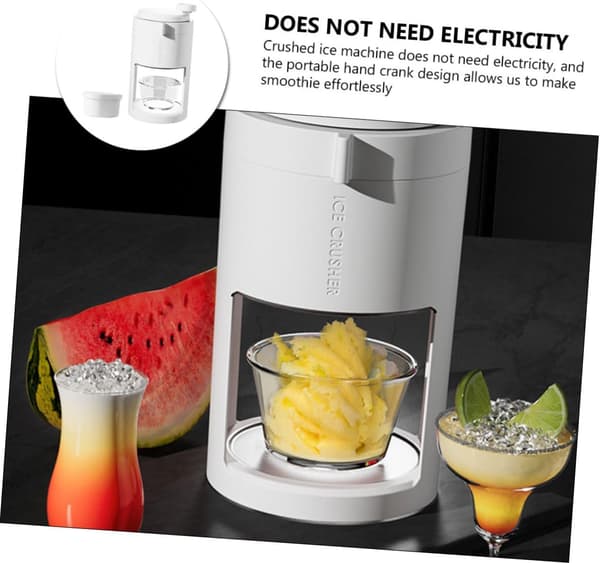Portable Ice Crusher Manual Shaved Ice Machine Suitable for Smoothies Use Compact Size Suitable for Kitchen Easy to Clean