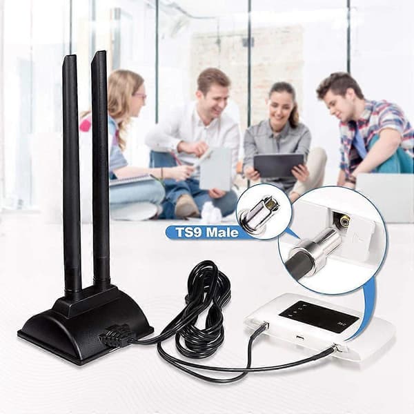 4G LTE Antenne TS9 C Magnetisk Base MIMO Antenne 6DBi for MiFi Mobil Hotspot Router E5577 E5573 (TS9)