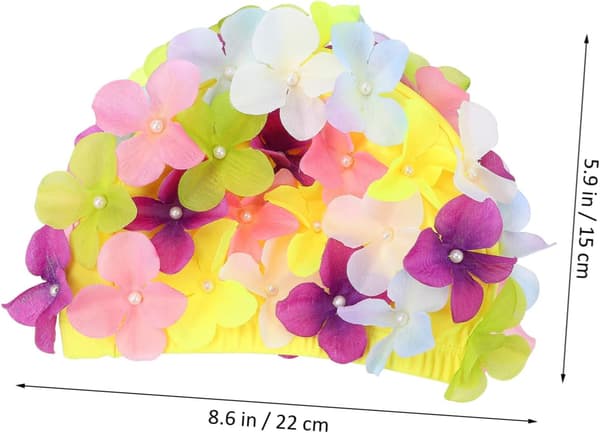 2 st badmössor för kvinnor, blommiga stretchiga badmössor för flätor och dreadlocks, andningsbart elastiskt skydd
