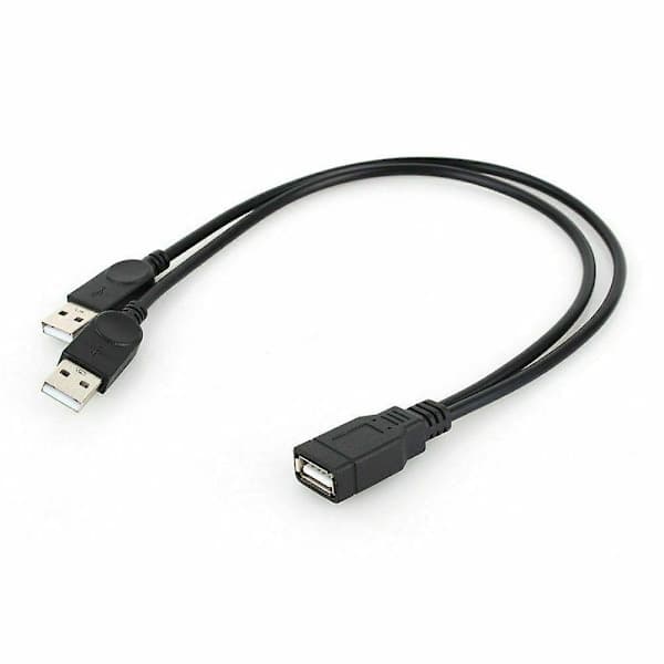 USB 2.0 Hun til 2 Dobbelte USB Han Strømadapter Y-Splitter Kabelstik