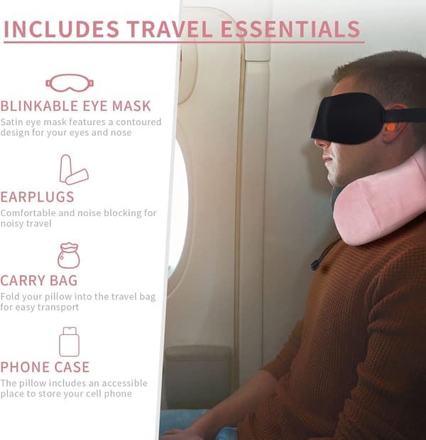 Rejsehovedpude, Cervikal Pude til Kontor Fly Tog Bilture, Memory Foam Viskoelastisk Nakkepude