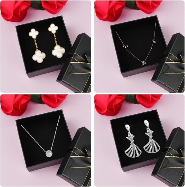 Pieces Cardboard Jewelry Boxes, 9*9*4cm Jewelry Packaging Gift Boxes, Small Square Gift Boxes Black