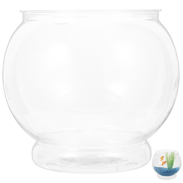 Runda Glasvas Hydroponisk Växtställ Glas Skål Fisktank Plast Hydroponisk Kruka Hydroponiska Behållare Glas Betta Tank Transparent 18X18X16CM