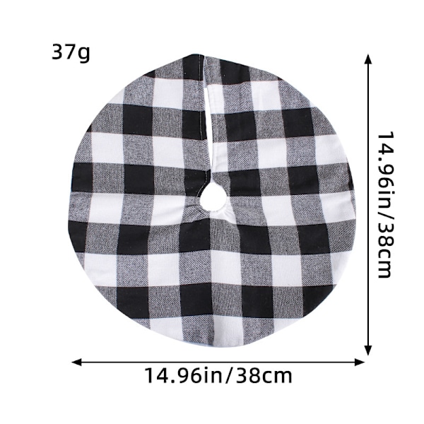 2 PCS Buffalo Plaid Christmas Tree Skirt Rustic Thick Xmas Tree Skirt Winter Happy New Year Decoration for Home Holiday Party