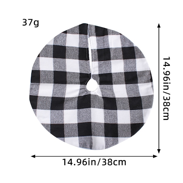 2 st Plaid Julgransmatta 15 tum, Buffalo Check Julgransmatta för Juldekorationer