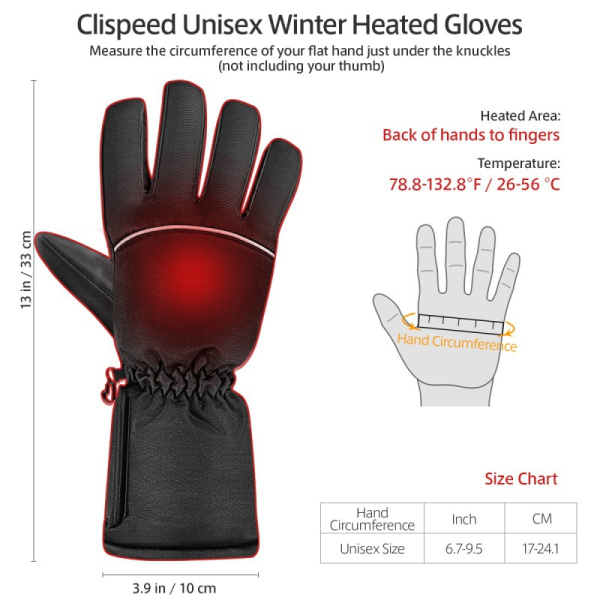 Uppvärmda handskar, Vinter elektriska varma handskar för män kvinnor, svart L automatisk termostat och pekskärm och vattentät för alla anhöriga