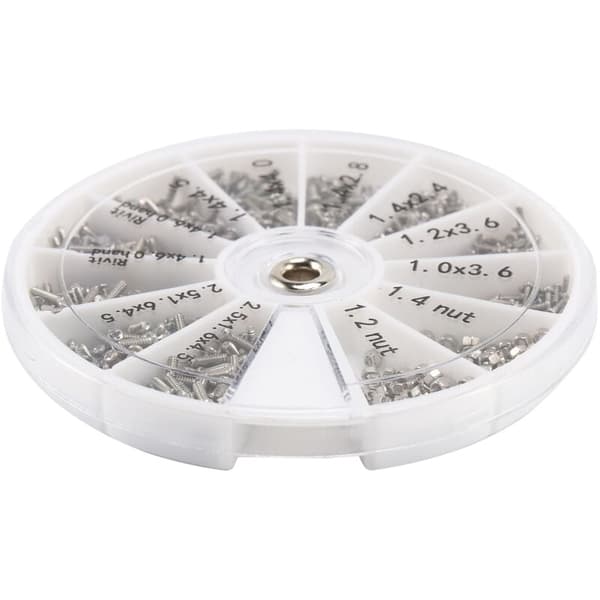 1200 stk. rustfri skruesæt maskinskruer sortiment til