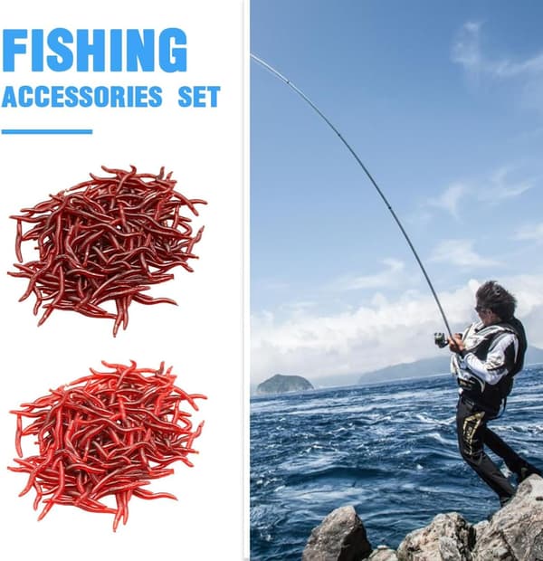 Fishing Lure, 200 Artificial Earthworms, Biomimetic Soft Baits, Realistic Simulation