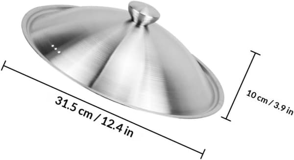 Thickened Stainless Steel Pot Lid with Comfortable Knob Handle, Robust Pan Lid