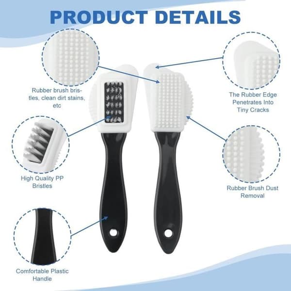 Suede Brush Kit, Crepe Suede Brush, Multi-function Brush with Eraser, Nubuck Brush, Suede Leather Brush