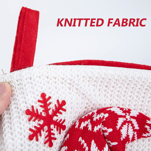 Personifierad Julstrumpa Stor Julstrumpa Anpassad Röd Och Vit Broderad Juldekoration Godispåse Väska För Träddekoration Tomte )(1st)