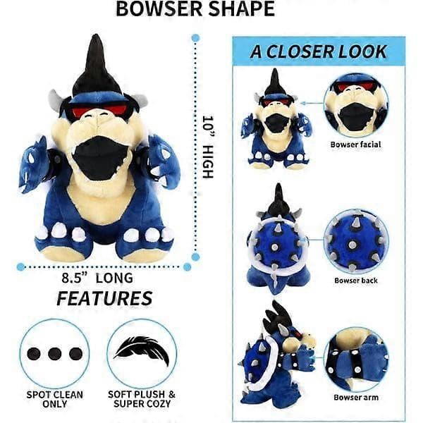 Super Mario Bowser Koopa pehmolelu, Mario pehmo 30 cm sininen