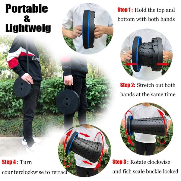 Portable Folding Stool, Second Generation Mini Telescopic Stool Lightweight Camping Stool for Camping Fishing BBQ Indoor Kitchen, Load 397 lb (Black)