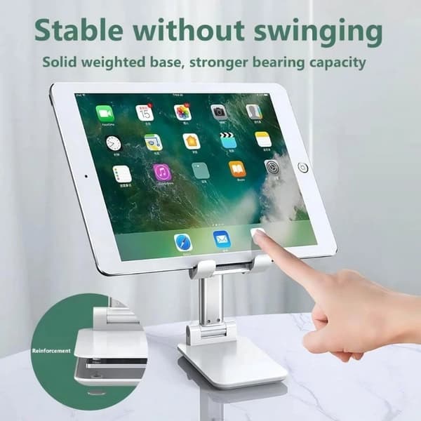 Mobile Phone Desk Stand, Foldable Desktop Holder, Suitable for Mobile Phones and Tablets, Universal Compatibility.