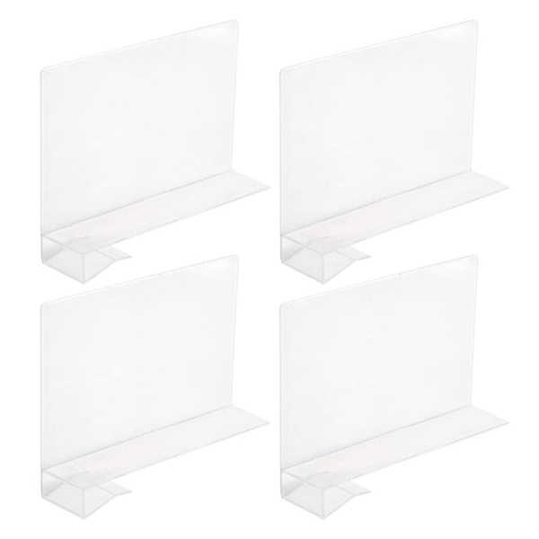 4 stk Justerbare Hyller Hylledeler Skap Hylledeler Garderobe Skillevegger Hyller Plast Transparent 18.9X14X4CM
