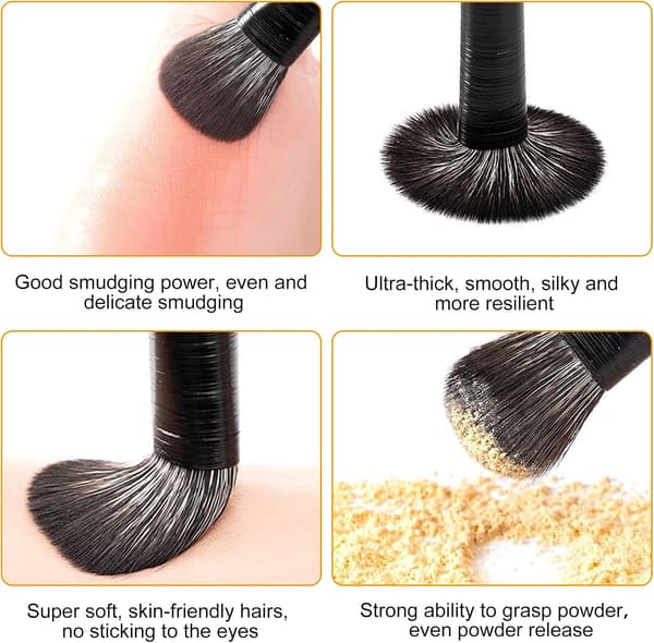 Set of 9 Makeup Brushes, Professional Brushes, Eyeshadow, Nose Contouring, Concealer and Eyebrow Brushes