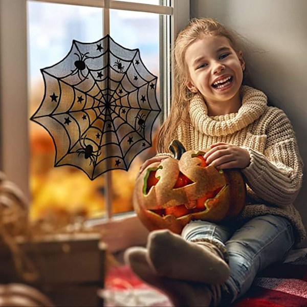 Halloween-koristeet pöytäliinajuoksija musta pitsi pyöreä hämähäkki hämähäkinseiti pöytäpeite musta hämähäkinseiti pitsi pöytäliina takka