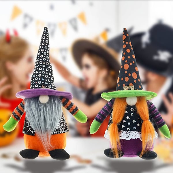 Halloween Pynt Hexe Tomte Svensk Tomte Plys Håndlavet Skandinavisk Elf Nisse Dværg Ferie Dekoration Fletninger