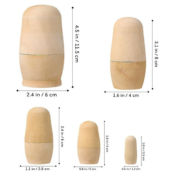 10 Set Trä Nesting Doll Oavslutade Ryska Nesting Doll Vanliga Ryska Nesting Doll