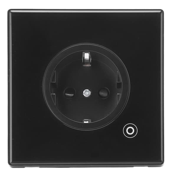 Smart Stikkontakt 16A 3000W Moderne Design Multifunktionel Smart Timing Vægstik EU Stik 95?245V Sort WiFi-version