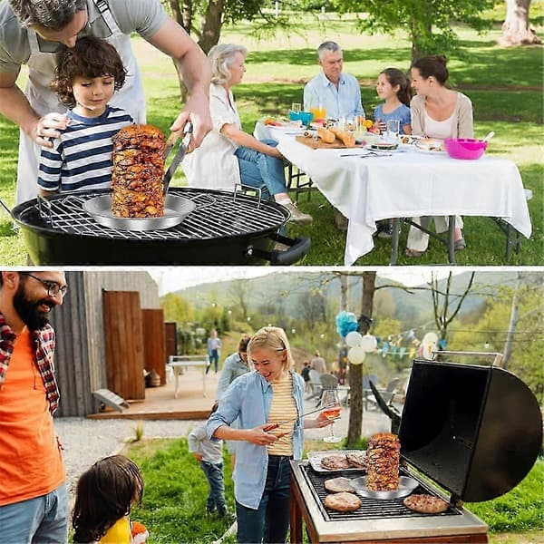 Vertikalt grillspyd i rustfritt stål, avtakbart 10 tommer