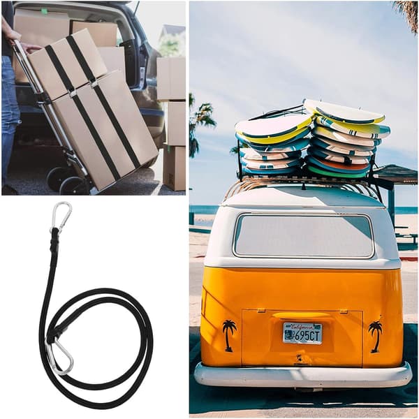 1M Buntrep Bungee-snöre med karbinhake Motorcykelbagageremmar