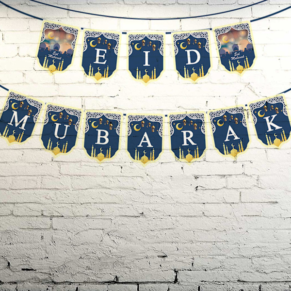 Tyylit 9 Mubarak-lippu Kuu Tähti Linna Ripustuskoriste Lippu Juhlat Koristeet Tarvikkeet Tyylit 9