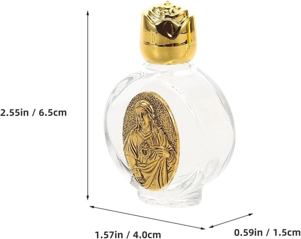 4 st heliga vattenflaskor med lock, påfyllningsbara bärbara glasbehållare för dop, dekorativa mini tomma parfym eteriska oljeburkar