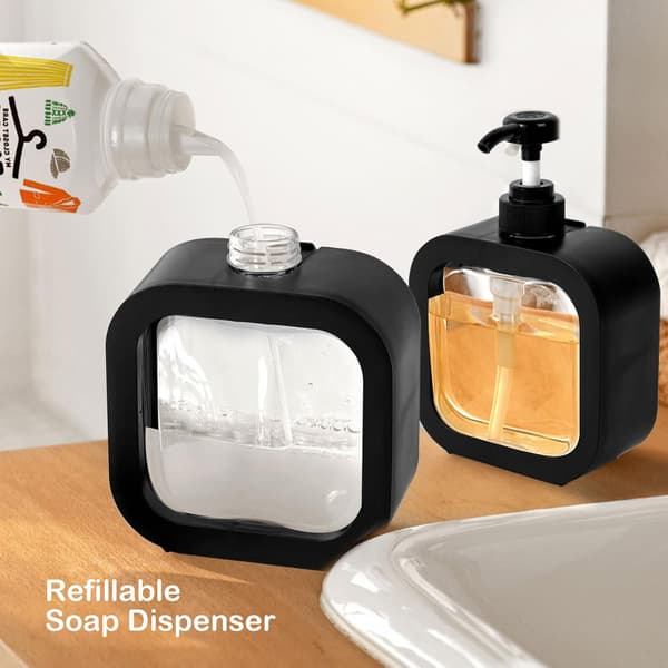 Sæbedispenser, Genopfyldelig Køkkensæbedispenser og Badeværelsessæbedispenser, Sæbedispenser, Opvaskemiddelbeholder, 500ML